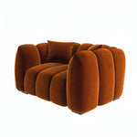 Load image into Gallery viewer, brown shaded single seater sofa placed in a living room

