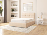Load image into Gallery viewer, Dean Premium Ottoman Bed – premium bed frame made in UAE by DunePine with upholstery finish.
