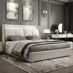 Load image into Gallery viewer, Modern bedroom with a white bed and gray walls