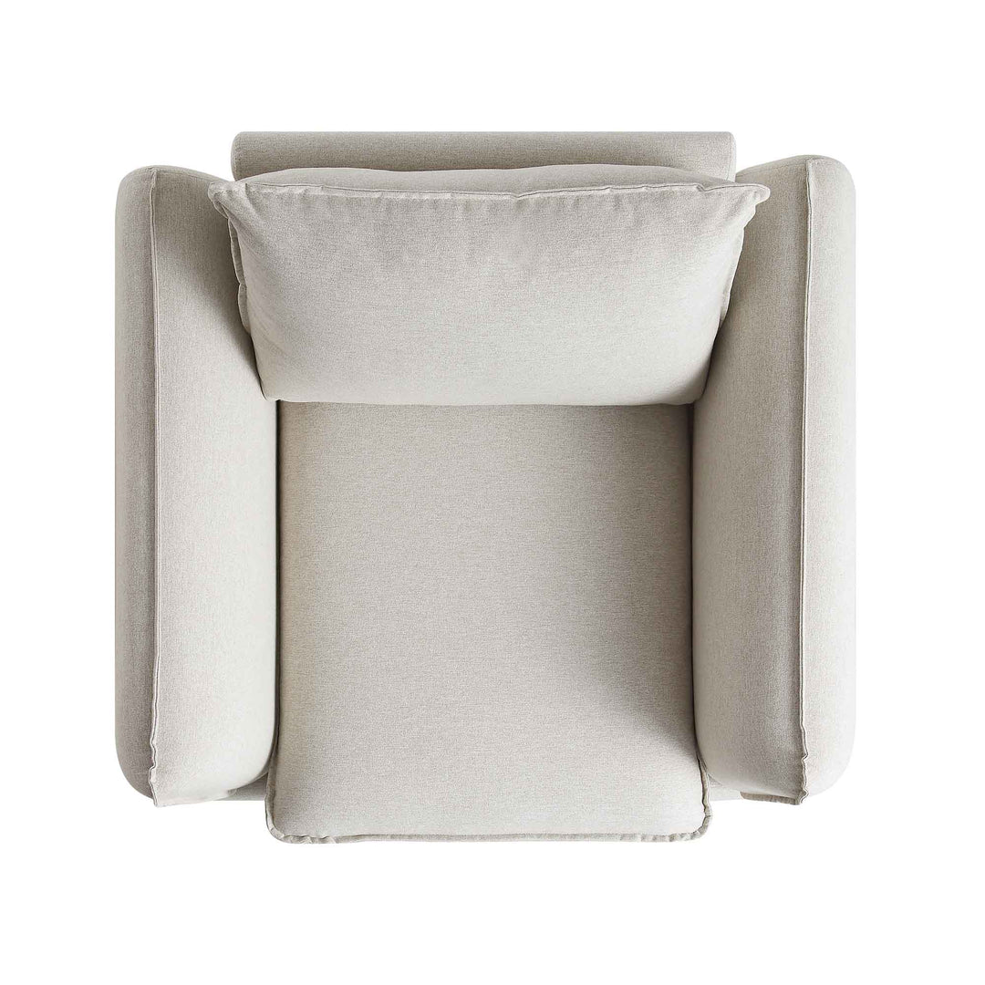 Gray armchair with a white pillow on a white background