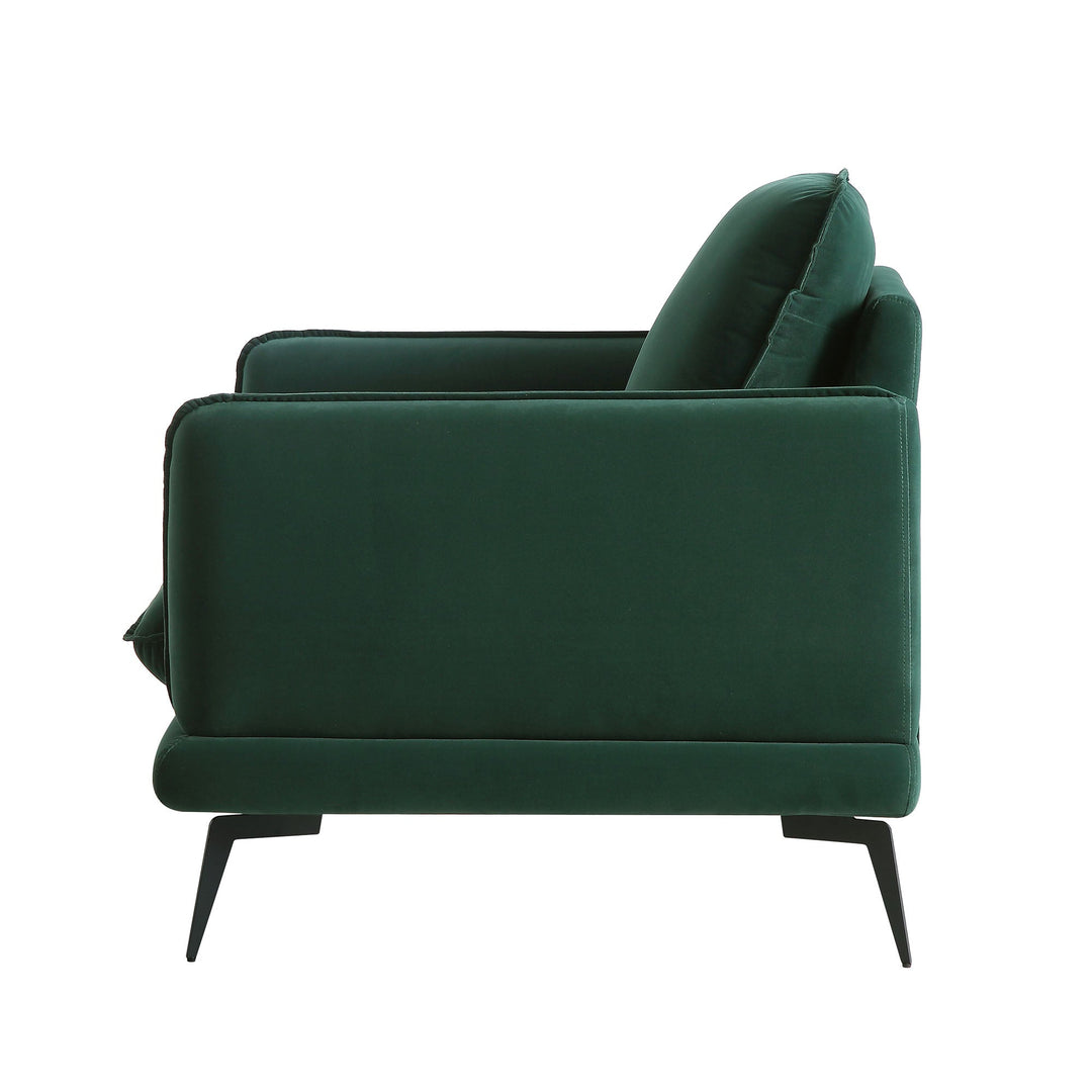 Green armchair on a white background