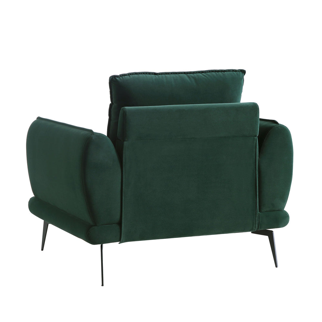 Green armchair on a white background