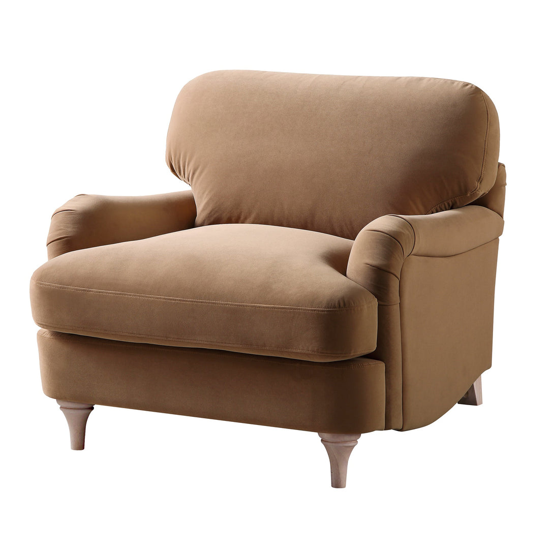 Brown armchair on a white background
