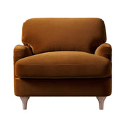 Brown armchair on a white background
