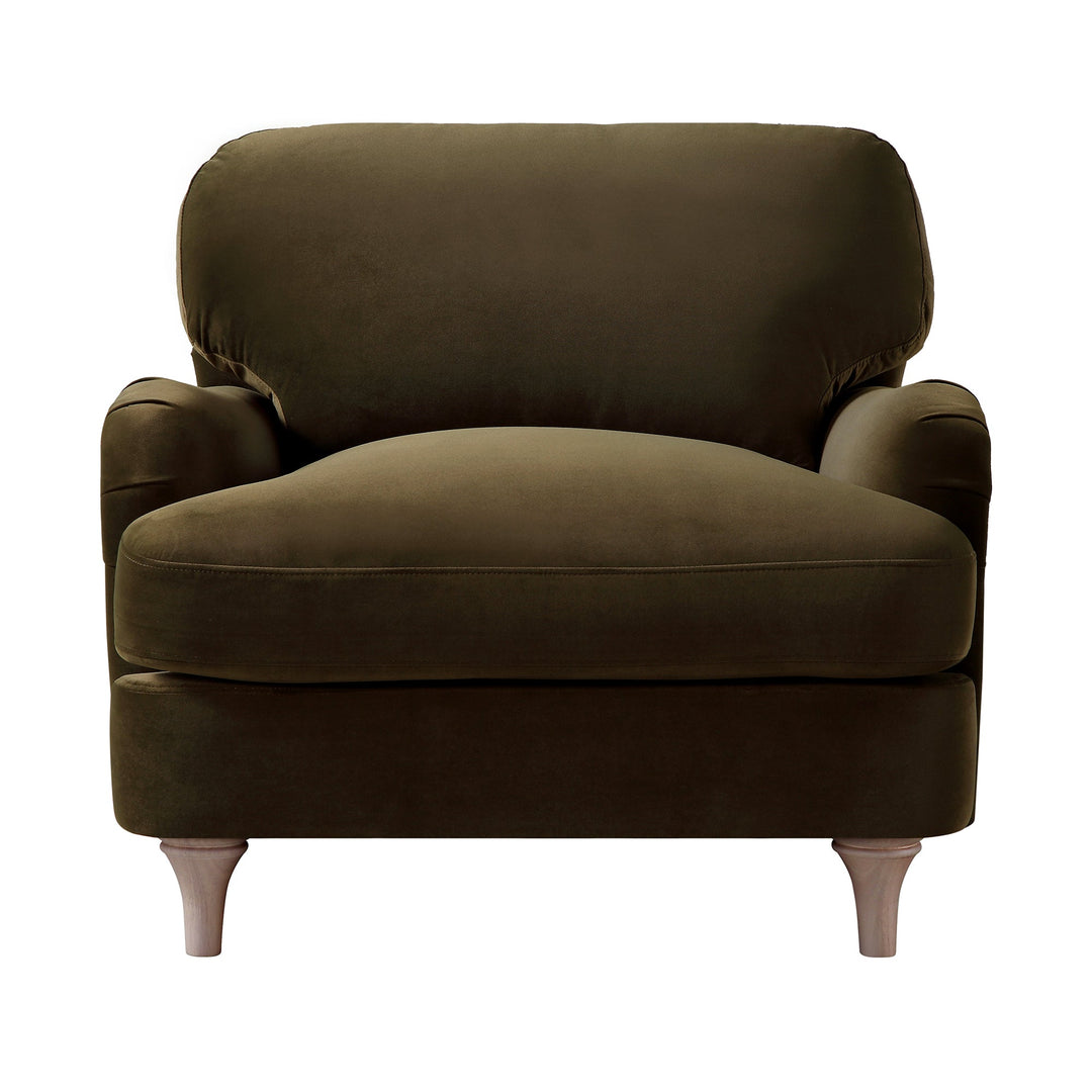 Brown armchair on a white background