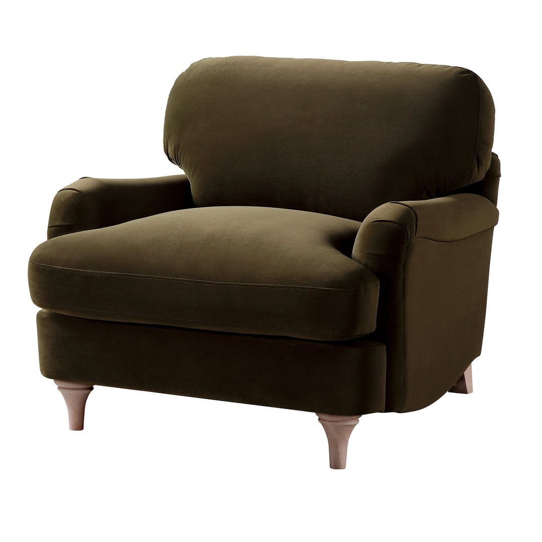 Brown armchair on a white background