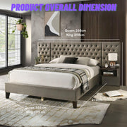 Kensley Oversize Headboard Premium Bed Frame Premium Bed Frame by Dunepine, Dubai UAE