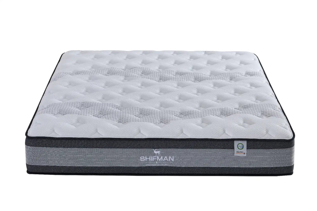 Gray mattress with 'Shifman' branding on a white background