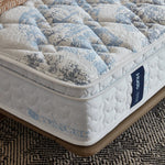 Load image into Gallery viewer, Mattress with quilted pattern and 'Fenchel' branding on a textured surface