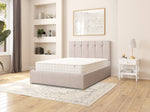 Load image into Gallery viewer, Celestial Premium Ottoman Bed Frame – premium bed frame made in UAE by DunePine with upholstery finish.
