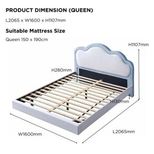 Regal Cloud Shaped Floating Queen Bed
