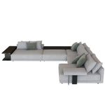 Load image into Gallery viewer, Gray sectional sofa with cushions on a white background
