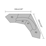 Load image into Gallery viewer, Technical drawing of a geometric shape with labeled points and dimensions

