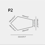 Load image into Gallery viewer, Measurement chart for a product labeled P2 with dimensions in centimeters and inches.
