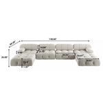 Load image into Gallery viewer, Sectional sofa with dimensions labeled on a white background
