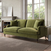 Olive Green Velvet 3 Seater Sofa sofa by DunePine - premium handmade upholstery available in UAE.