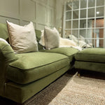 Load image into Gallery viewer, Olive Green Velvet 3 Seater Sofa sofa by DunePine - premium handmade upholstery available in UAE.
