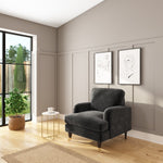 Load image into Gallery viewer, grey color sofa with its  measurements in a living room 
