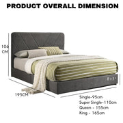 Clarion Divan Base Fabric Premium Bed Frame Premium Bed Frame by Dunepine, Dubai UAE