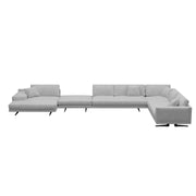 Gray sectional sofa on a white background