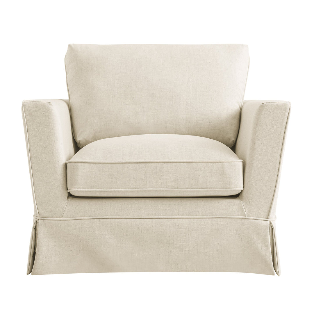 Beige armchair on a white background