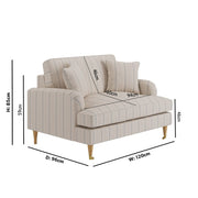 sofa with stripes fabric in a white background