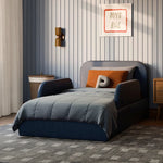 Load image into Gallery viewer, SafeHaven Premium Upholstered Bed with Removable Safety Rails – Dune &amp; Pine UAE