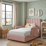 Load image into Gallery viewer, SoftGuard Junior Upholstered Kids Bed with Removable Safety Rails