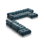 Load image into Gallery viewer, Blue tufted sofa on a white background
