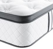 White mattress with gray border on a white background