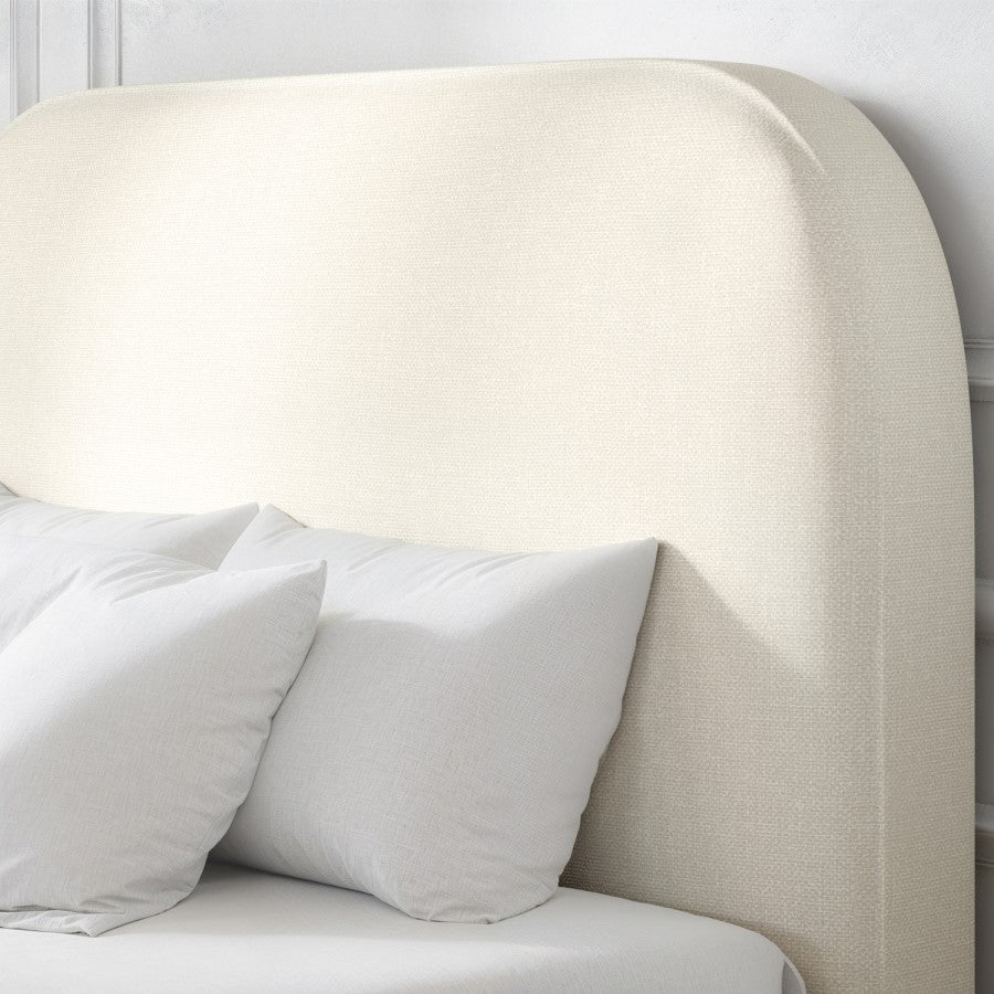 Cream Fabric Single Bed Frame
