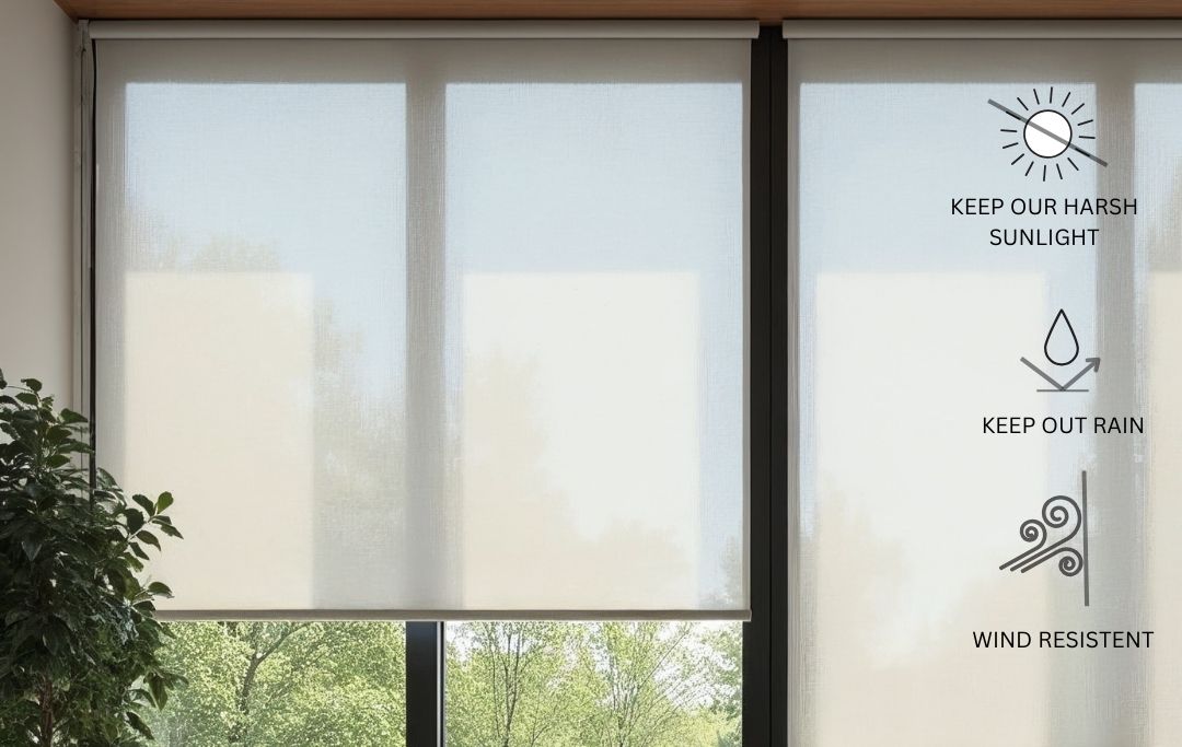 Zipper Blinds – Windproof Outdoor & Motorized Zip Screen Blinds