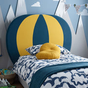 Blue and Yellow Fabric Kids Bed