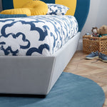 Load image into Gallery viewer, Blue and Yellow Fabric Kids Bed
