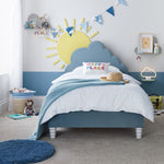 Load image into Gallery viewer, Blue Cloud Velvet Kids Bed

