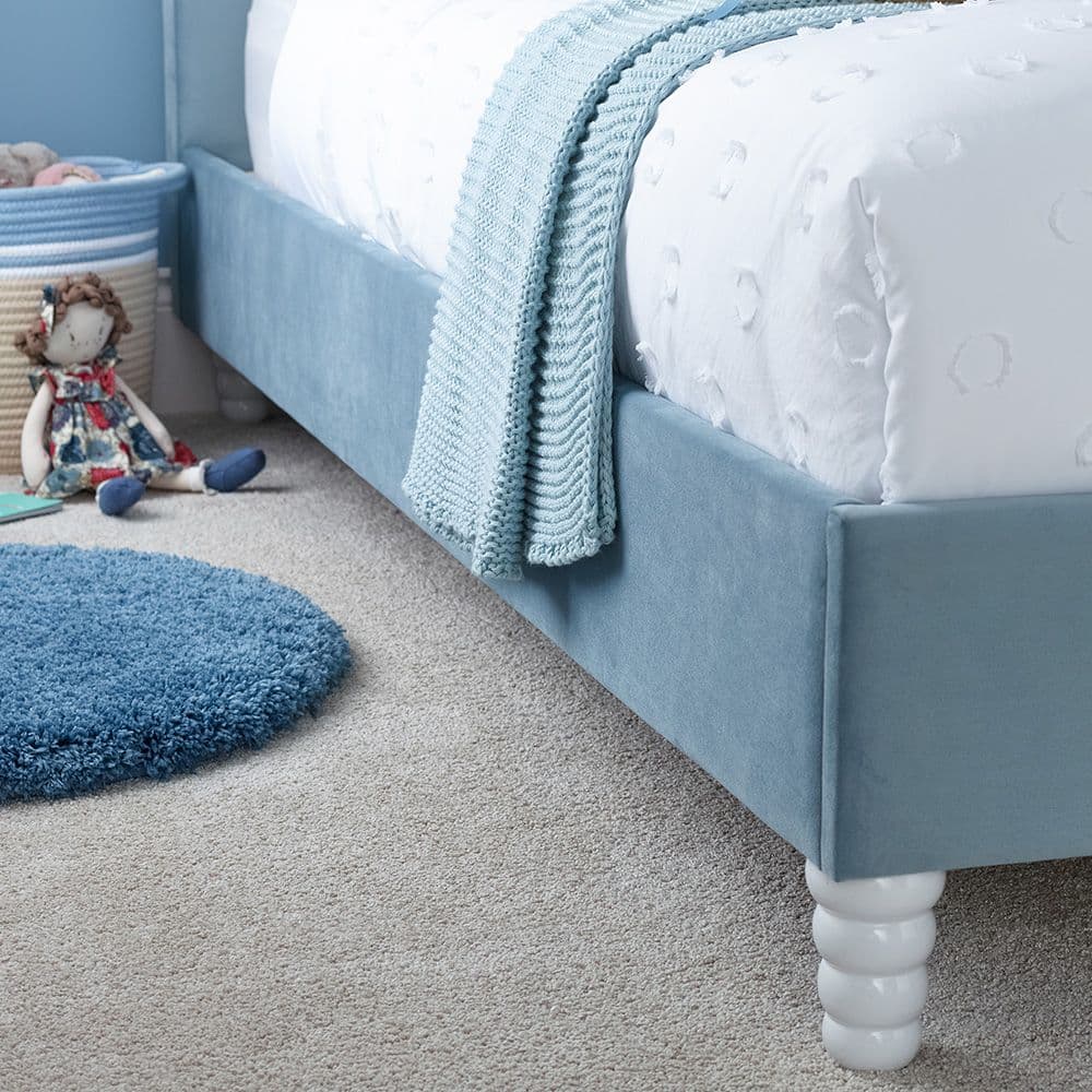 Blue Cloud Velvet Kids Bed