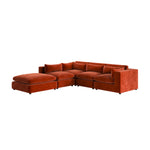 Load image into Gallery viewer, Large Burnt Orange Velvet 5 Seater Modular Corner Sofa sofa by DunePine - premium handmade upholstery available in UAE.
