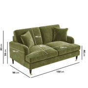 Olive Green Velvet 2 Seater Sofa sofa by DunePine - premium handmade upholstery available in UAE.