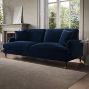 Navy Velvet 4 Seater Sofa sofa by DunePine - premium handmade upholstery available in UAE.