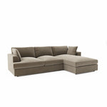 Load image into Gallery viewer, Large Mink Velvet Right Hand 4 Seater Chaise Corner Sofa sofa by DunePine - premium handmade upholstery available in UAE.
