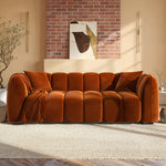 Load image into Gallery viewer, Burnt Orange Velvet 3-Seater Sofa sofa by DunePine - premium handmade upholstery available in UAE.
