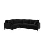 Load image into Gallery viewer, Black Velvet 4 Seater Left Hand Corner Sofa sofa by DunePine - premium handmade upholstery available in UAE.
