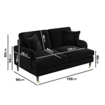 Load image into Gallery viewer, Black Velvet 2 Seater Sofa sofa by DunePine - premium handmade upholstery available in UAE.
