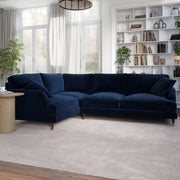 Navy Velvet 4 Seater Left Hand Corner Sofa sofa by DunePine - premium handmade upholstery available in UAE.