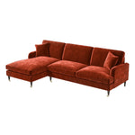 Load image into Gallery viewer, Burnt Orange Velvet Left Hand Facing 4 Seater Chaise Corner Sofa sofa by DunePine - premium handmade upholstery available in UAE.
