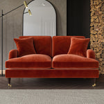 Load image into Gallery viewer, Burnt Orange Velvet 2 Seater Sofa sofa by DunePine - premium handmade upholstery available in UAE.
