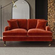 Burnt Orange Velvet 2 Seater Sofa sofa by DunePine - premium handmade upholstery available in UAE.
