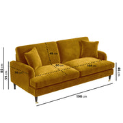 Mustard Velvet 3 Seater Sofa sofa by DunePine - premium handmade upholstery available in UAE.