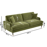 Olive Green Velvet 4 Seater Sofa sofa by DunePine - premium handmade upholstery available in UAE.
