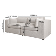 Beige Boucle 3 Seater Sofa sofa by DunePine - premium handmade upholstery available in UAE.